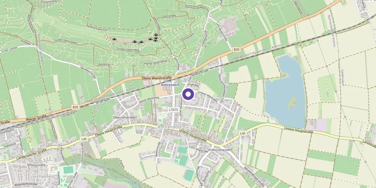 Karte: Unterer Mitterweg 10, 3495 Rohrendorf bei Krems